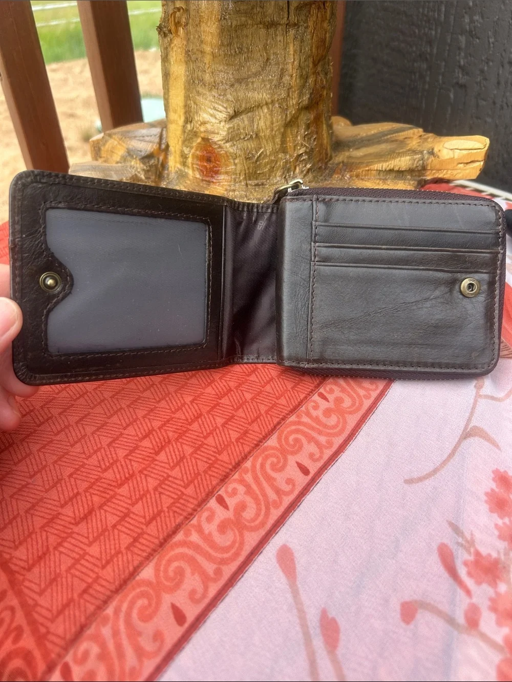 BULLCAPTAIN Genuine Leather Bifold Zipper Wallet for Men RFID Travel